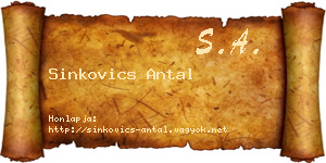 Sinkovics Antal névjegykártya